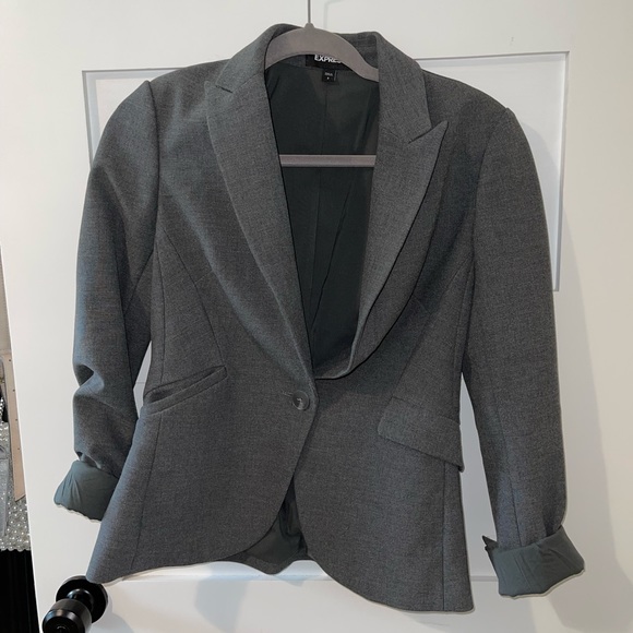Express Gray Blazer and Skinny Pant Set - Picture 3 of 10